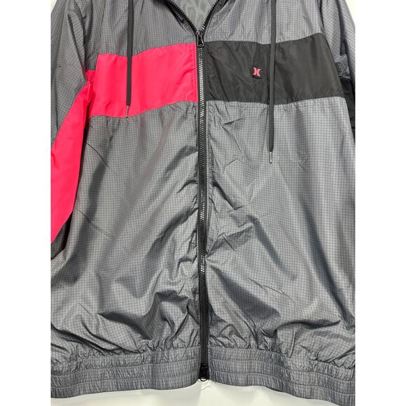 Hurley Men's 90s Jack Windbreaker Jacket Full Zip Gray Sz XL Lightweight Casual - Picture 3 of 16